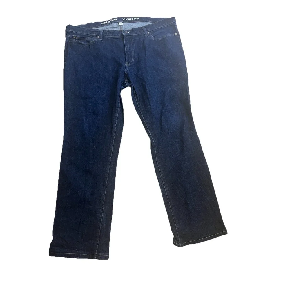 Blake Shelton Lands End Denim Jeans 46X29 Dark Wash Western Stretch‎ Straight